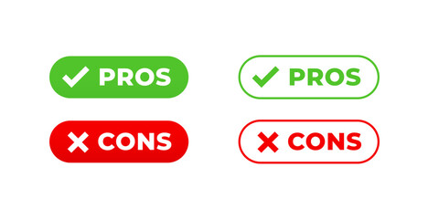set of pros and cons icon design