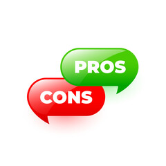 pros and cons sign button design