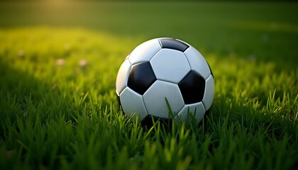 Fototapeta premium Soccer Ball on Grass with Shoes and Notebook