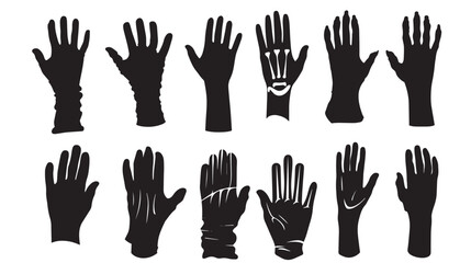 Obraz premium Gloves silhouette isolated on white background