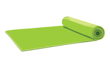 Green Yoga Mat - Rolled Out