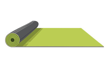 Green Yoga Mat - Half Rolled