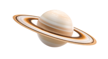 Saturn Planet, Detailed Render, Rings isolated on transparent background