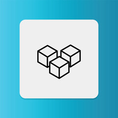 Fototapeta premium Cube sugar icon with clean lines, representing sugar-free food.