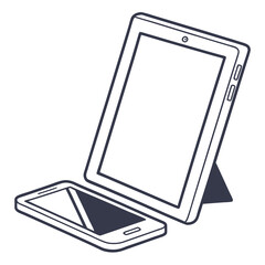 tablet icons, vector .white background