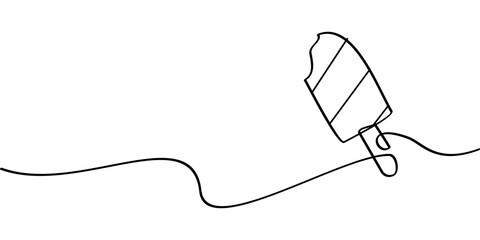 Obraz premium continuous line drawing of ice cream symbol. abstract line art illustration
