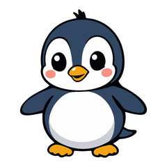 Cute Penguin Cartoon Illustration – Adorable Arctic Animal Vector