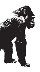 Gorilla silhouette vector illustration isolated in white background