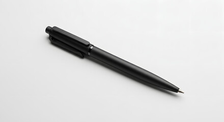 Black Pen on White Background