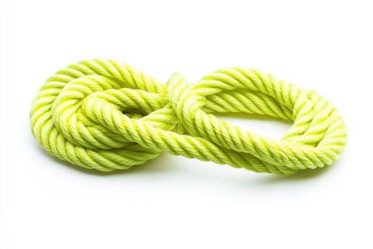 emergency paracord rope in neon color isolated on white background
