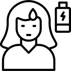 fatigue icon illustration design with outline