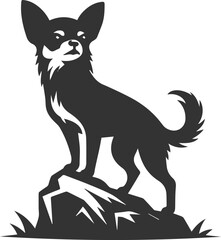 Animal drawing silhouette of a cute chihuahua vector