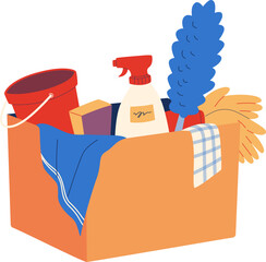 Donation Box with Cleaning Supplies