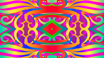 Seamless batik ethnic dayak line art pattern of indonesian culture traditional	