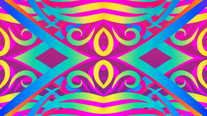 Seamless batik ethnic dayak line art pattern of indonesian culture traditional	