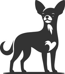 Animal drawing silhouette of a cute chihuahua vector