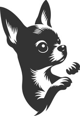 Animal drawing silhouette of a cute chihuahua vector