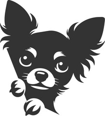 Animal drawing silhouette of a cute chihuahua vector
