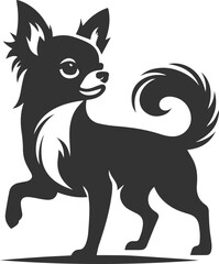 Animal drawing silhouette of a cute chihuahua vector