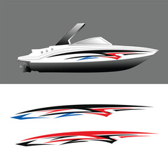 ship wrap sticker design vector. jet boat vinyl sticker
