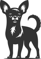 Animal drawing silhouette of a cute chihuahua vector