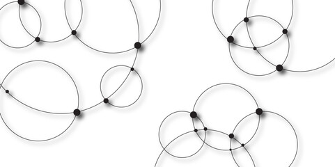 Abstract vector illustration with overlapping circles, dots .abstract geometric background with soft light white paper circles . Digital geometric technology businesses illustration vector shape.	
