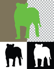 Lion Silhouette Illustration Of A Majestic Roaring Standing In Profile