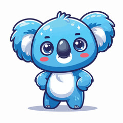 Vector cartoon blue koala