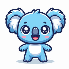 Vector cartoon blue koala