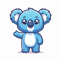 Vector cartoon blue koala