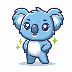 Vector cartoon blue koala