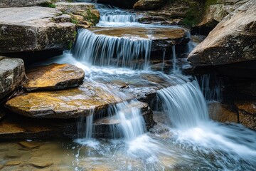 Discovering the serene beauty of waterfalls in the Kangaroo River gorge in Australia, Waterfall in mountain gorge of Kangaroo river in Australia Carrington falls