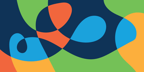 Fototapeta premium Flat abstract colorful modern fluid background illustration vector design.