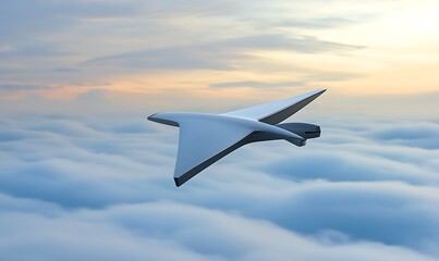 Fototapeta premium Abstract Aircraft in Flight A Modern Design Above the Clouds