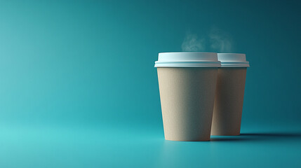 Minimalist mockup of a disposable matte paper coffee cup with hot drink inside. Clean background emphasizes the cup’s simple design, perfect for branding, marketing, or product presentation.

