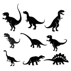 black dinosaur silhouettes for kids