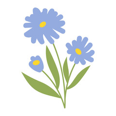 blue and purple flower seamless pattern