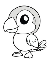 Cute Toucan Illustration – Simple Bird Outline Drawing