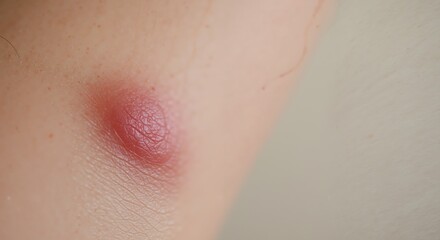 Fototapeta premium Skin bump on human arm with redness around the area