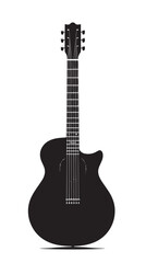 Naklejka premium Guitar silhouette isolated on white background