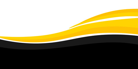 Abstract black and yellow wavy business background. Vector illustration