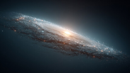 Minimalistic depiction of new star formation showing the stellar birth in space with glowing gases and dust. Dark cosmic background emphasizes the creation of stars in a vast universe.

