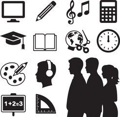 icon, icons, vector, symbol, set, sign, web, illustration, business, music, design, medical, internet, health, time, black, silhouette, button, media, car, computer, clock, element