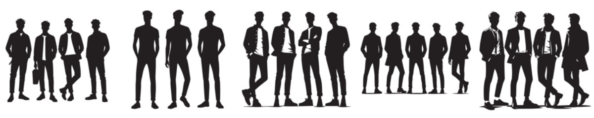 male model vector silhouette standing pose