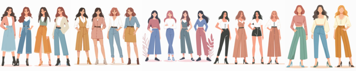 Fototapeta premium female model vector standing pose