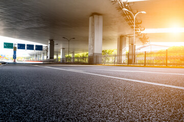 Urban Road Under Elevated Highway Structure