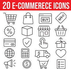 set of shopping icons, cart, promo, calculator, shopping bag, online shopping, ecommerece icons set, editable stroke