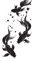 Obraz premium Guppies silhouette isolated in White background