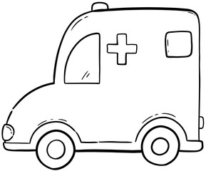 Simple Ambulance Line Art