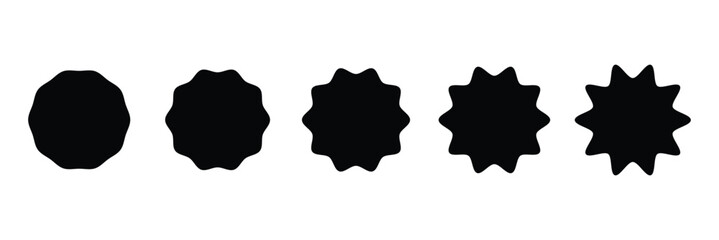 Simple sticker like sign - circle with sharp waves edge . Vector Illustration . EPS 10 . 